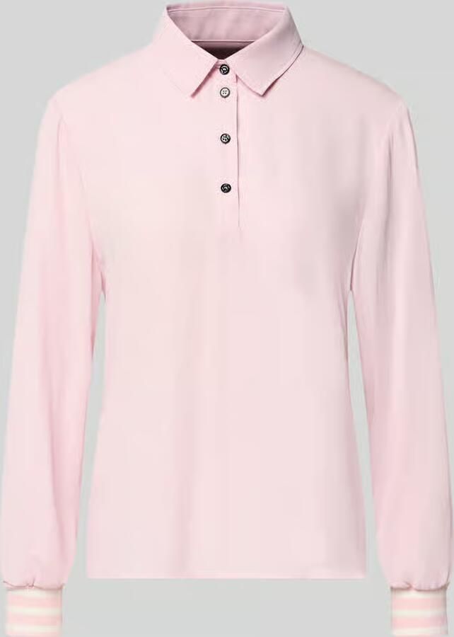 Marc Cain Regular Fit poloshirt met elastische mouwboordjes - Foto 2