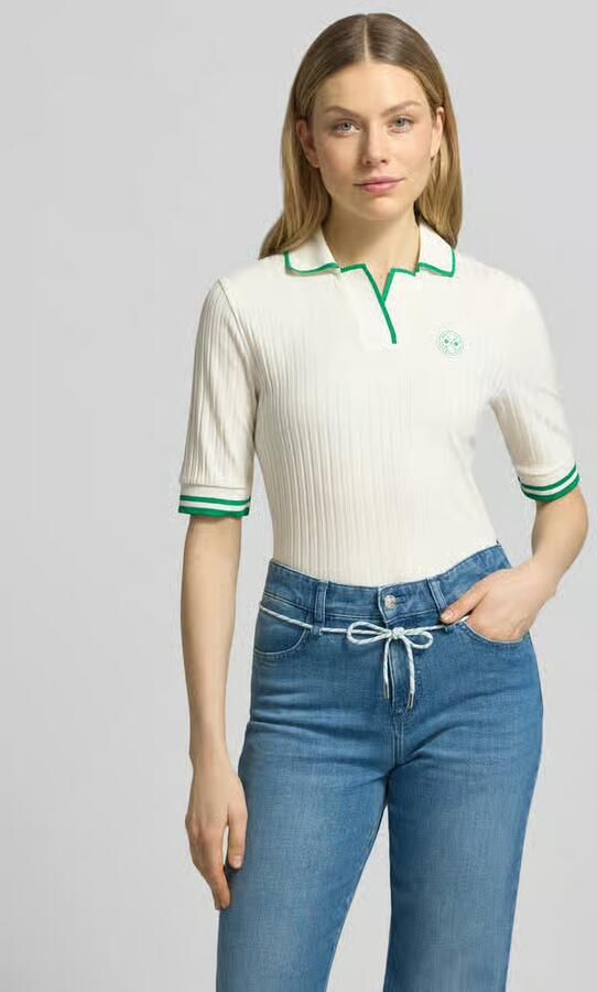 Marc Cain Regular fit Poloshirt van Viscosemix - Foto 3