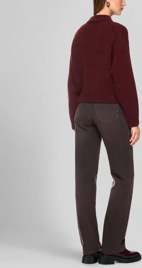 Marc Cain Regular fit pullover van wol met logodetail - Foto 3