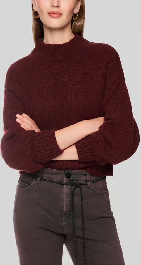 Marc Cain Regular fit pullover van wol met logodetail - Foto 2