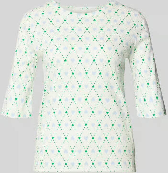 Marc Cain Regular fit shirt met lange mouwen met all-over motiefprint