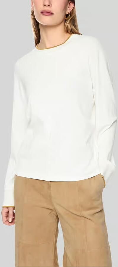Marc Cain Regular fit shirt met lange mouwen met contrasterende ribkraag - Foto 3