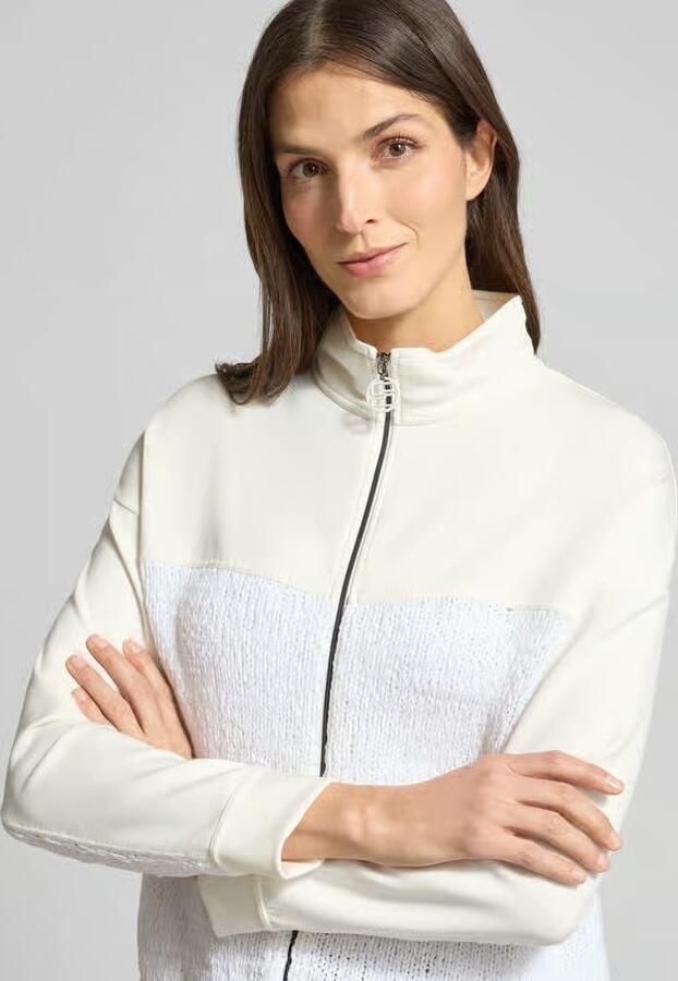 Marc Cain Regular fit sweatjack met gebreide garnering - Foto 2