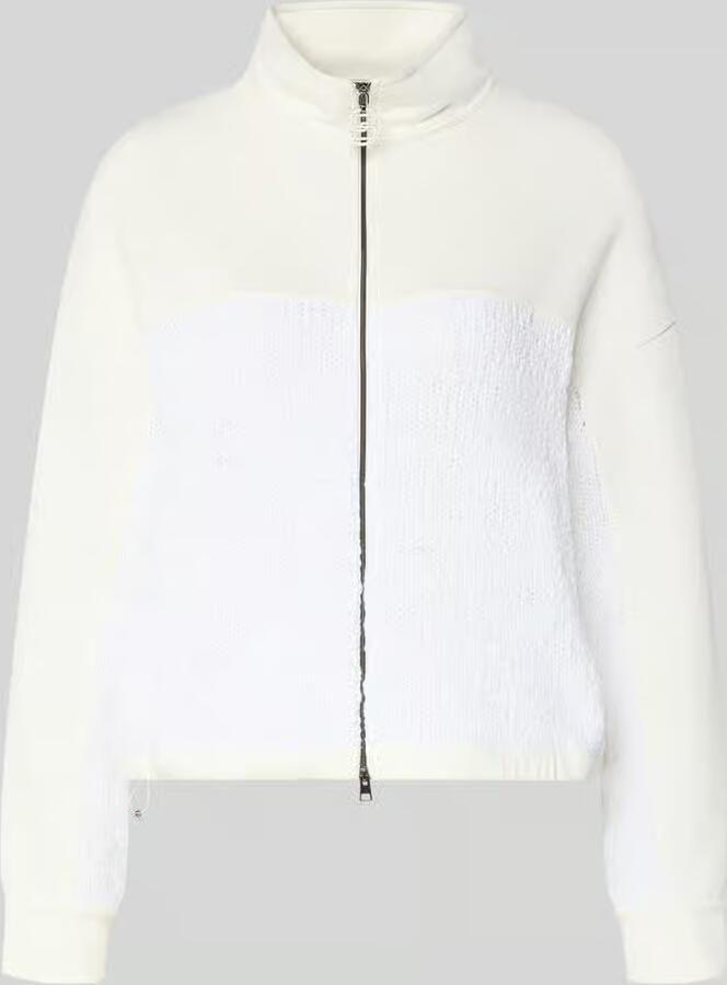 Marc Cain Regular fit sweatjack met gebreide garnering