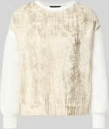 Marc Cain Regular fit sweatshirt van katoenmix met scheerwol - Foto 2