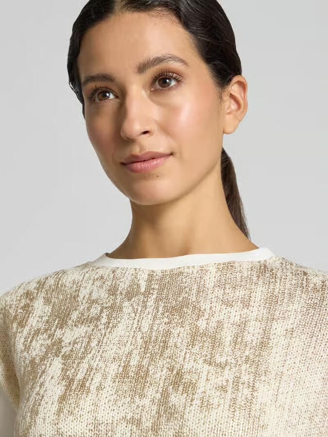 Marc Cain Regular fit sweatshirt van katoenmix met scheerwol