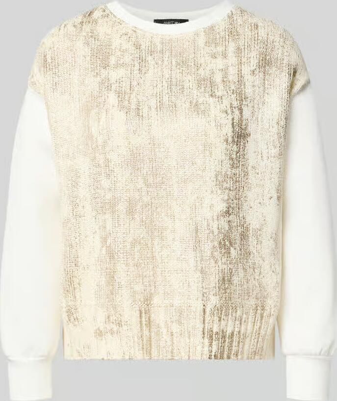 Marc Cain Regular fit sweatshirt van katoenmix met scheerwol - Foto 2