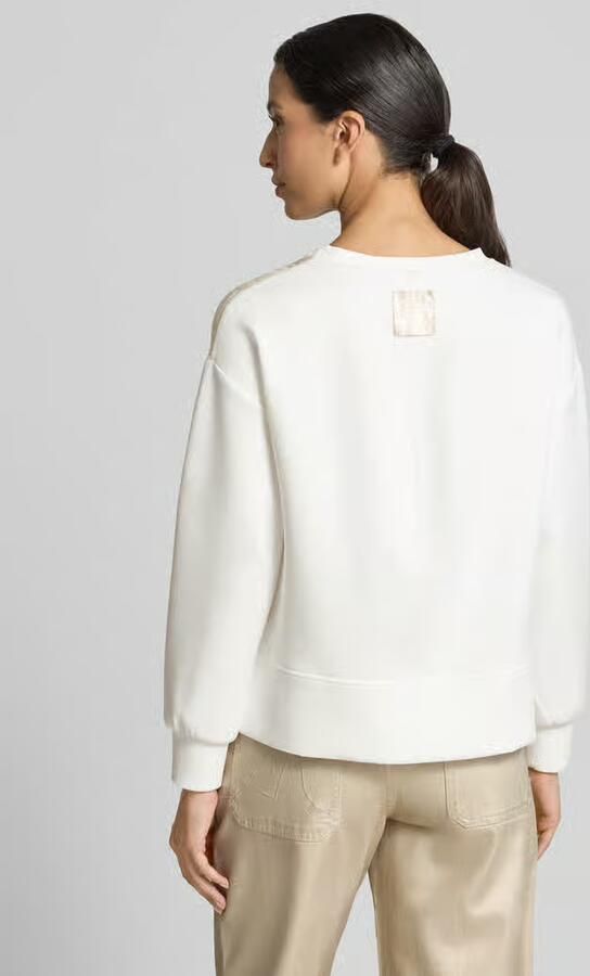Marc Cain Regular fit sweatshirt van katoenmix met scheerwol - Foto 4