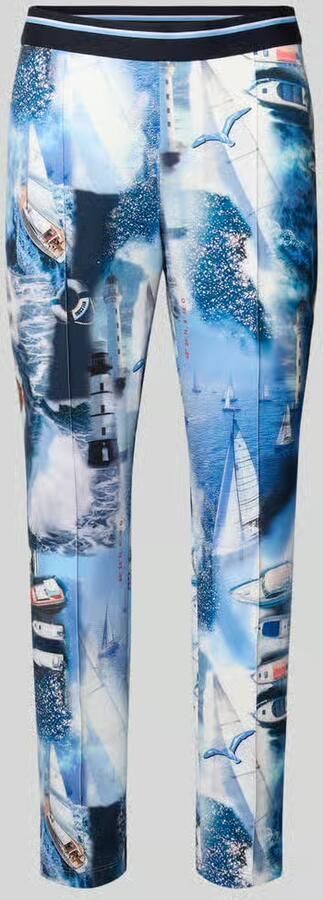 Marc Cain Regular fit sweatshorts met labelstitching - Foto 3