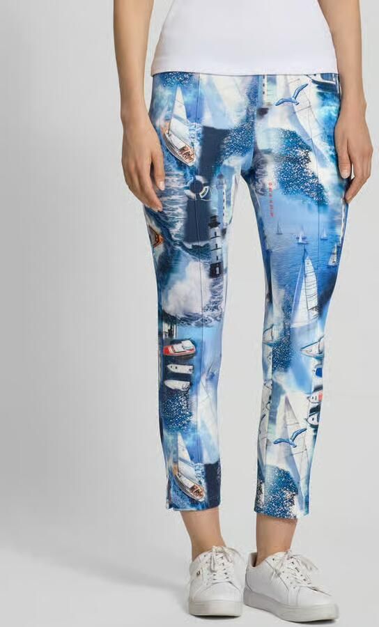 Marc Cain Regular fit sweatshorts met labelstitching - Foto 3