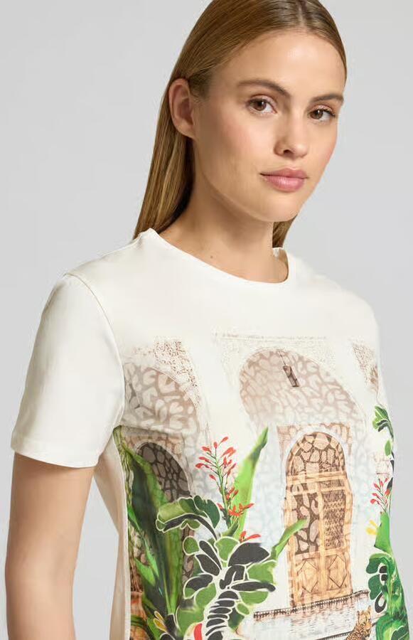 Marc Cain regular fit T-shirt met all-over motiefprint