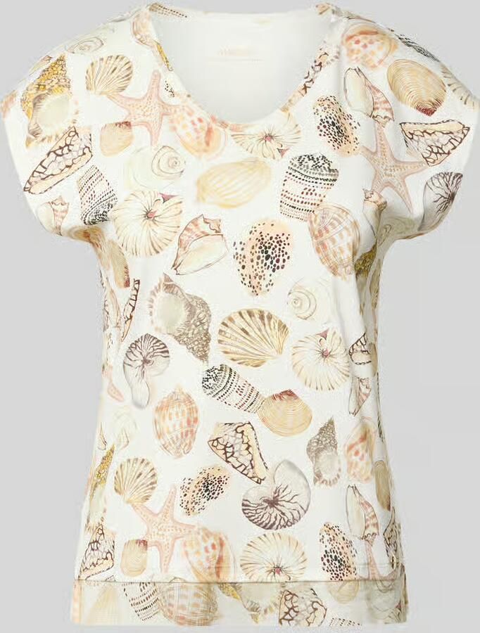 Marc Cain regular fit T-shirt met all-over motiefprint - Foto 2