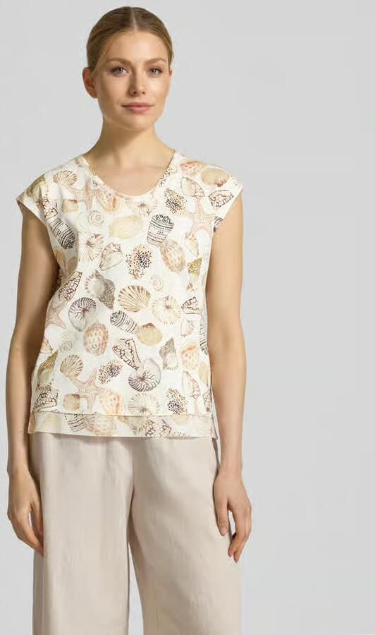 Marc Cain regular fit T-shirt met all-over motiefprint - Foto 4
