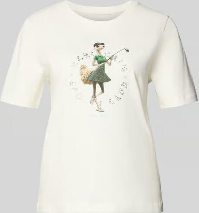Marc Cain Regular fit T-shirt met siersteentjes