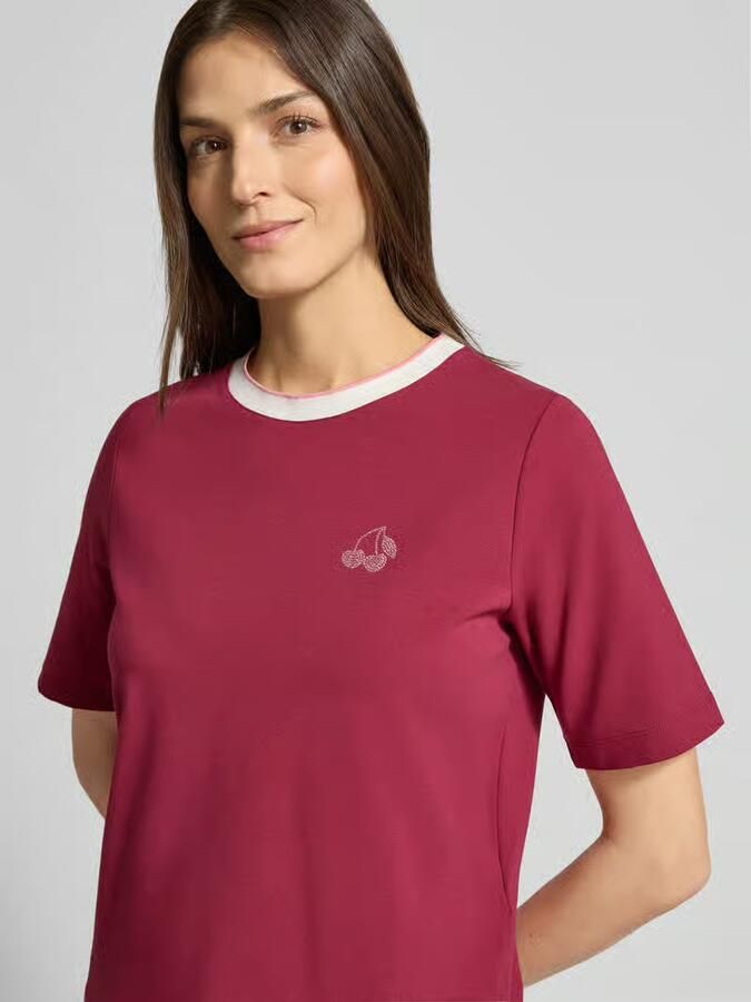 Marc Cain Regular fit T-shirt met strass-steentjes - Foto 2