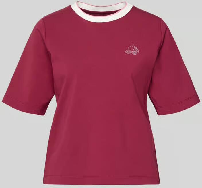 Marc Cain Regular fit T-shirt met strass-steentjes