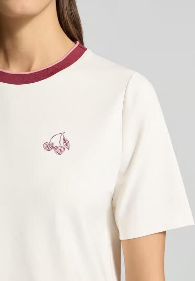 Marc Cain Regular fit T-shirt met strass-steentjes - Foto 2