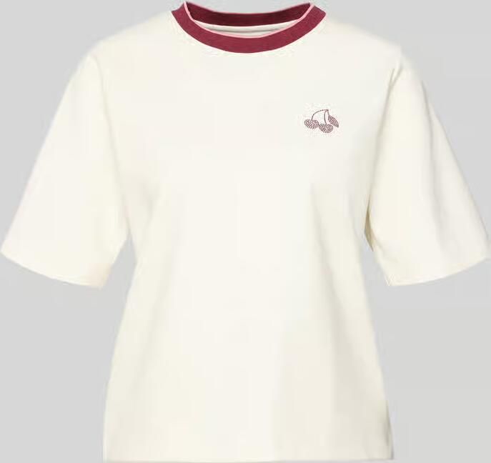 Marc Cain Regular fit T-shirt met strass-steentjes