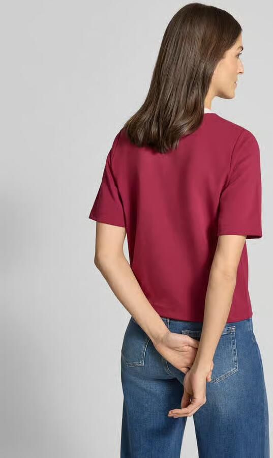Marc Cain Regular fit T-shirt met strass-steentjes - Foto 3