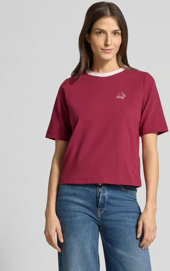 Marc Cain Regular fit T-shirt met strass-steentjes - Foto 2