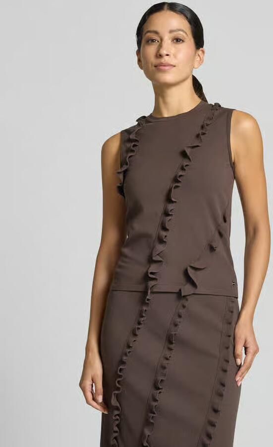 Marc Cain regular fit top van viscosemix - Foto 2