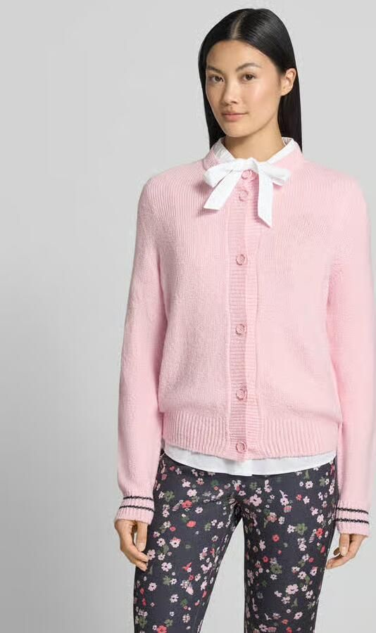Marc Cain regular fit vest van katoenmix in brei-look - Foto 3