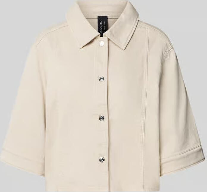 Marc Cain relaxed fit blazer van katoenmix in denimlook - Foto 2