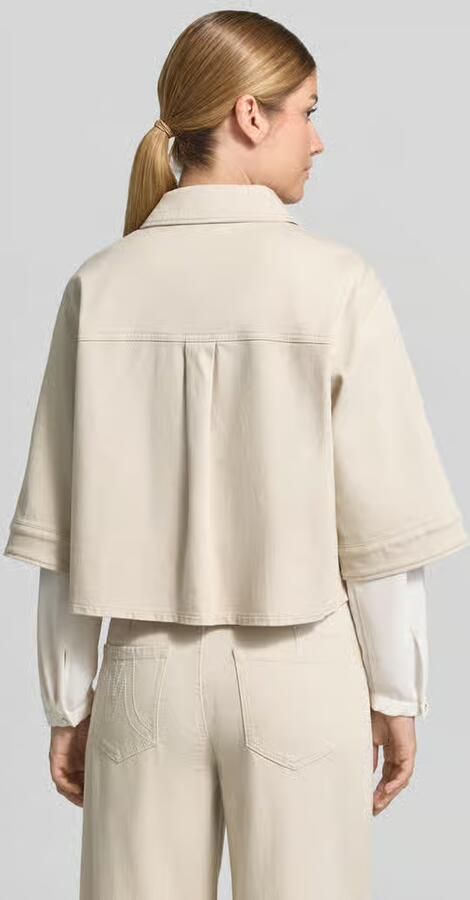 Marc Cain relaxed fit blazer van katoenmix in denimlook - Foto 3