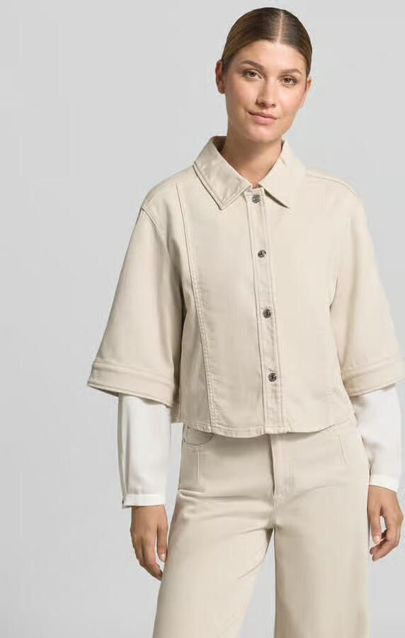 Marc Cain relaxed fit blazer van katoenmix in denimlook - Foto 2