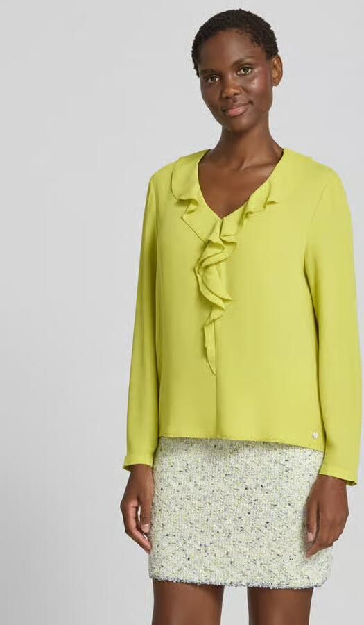 Marc Cain relaxed fit blouse met ruches - Foto 2