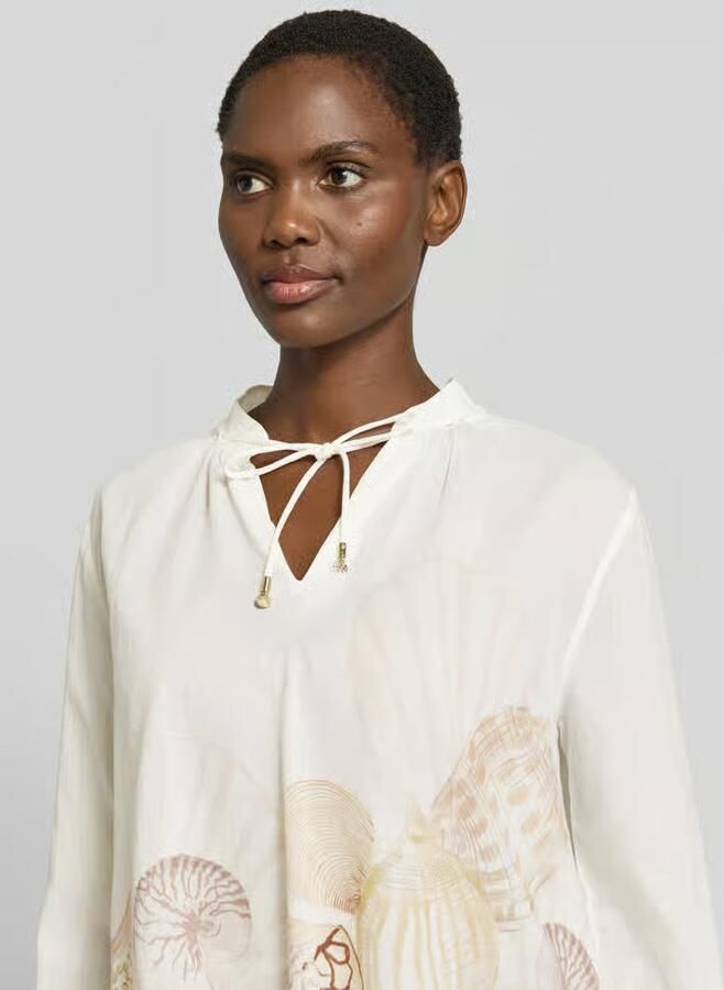 Marc Cain relaxed fit blouse met vetersluiting
