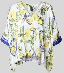 Marc Cain relaxed fit blouse van viscose met V-hals
