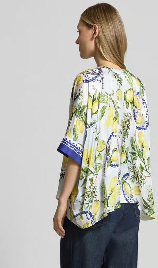 Marc Cain relaxed fit blouse van viscose met V-hals - Foto 5