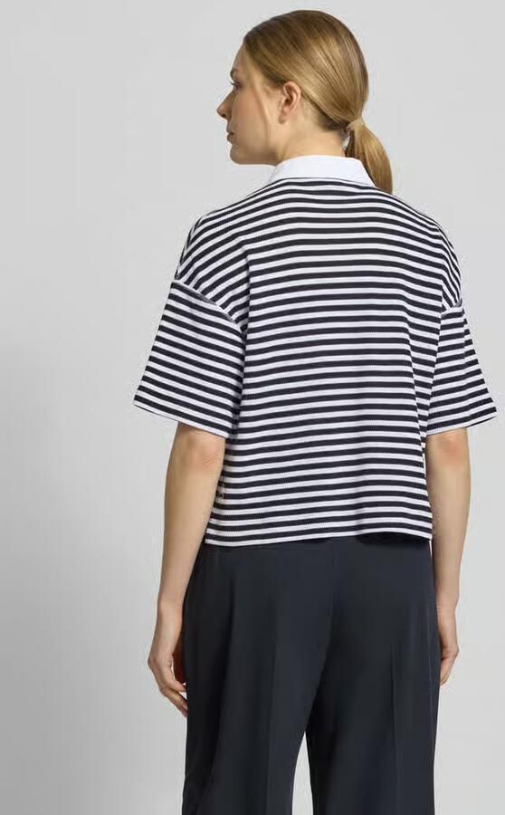 Marc Cain relaxed fit bovendeel in tricotlook met polokraag
