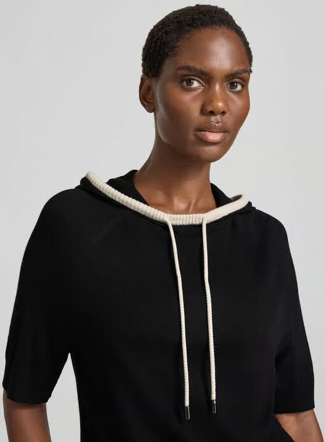 Marc Cain relaxed fit hoodie van wolmix - Foto 2
