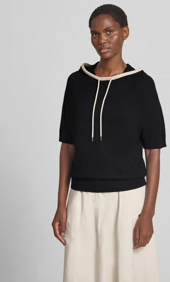 Marc Cain relaxed fit hoodie van wolmix - Foto 3