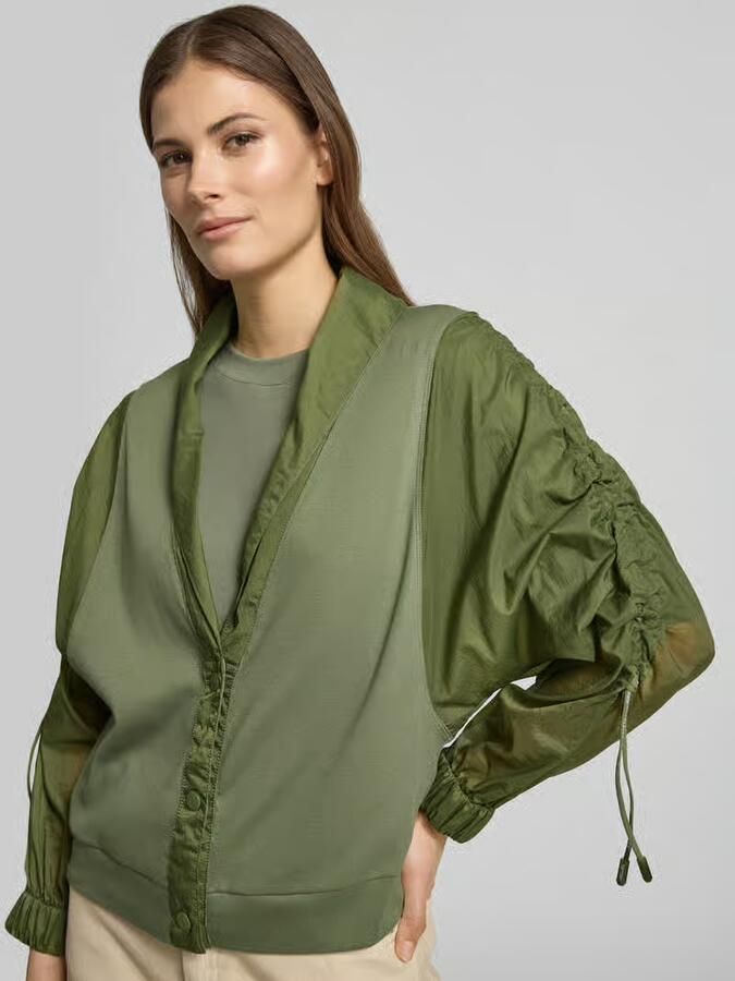 Marc Cain relaxed fit lichte jack in materiaalmix
