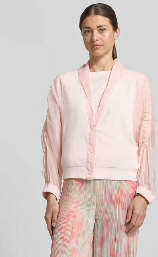 Marc Cain relaxed fit lichte jack in materiaalmix - Foto 3