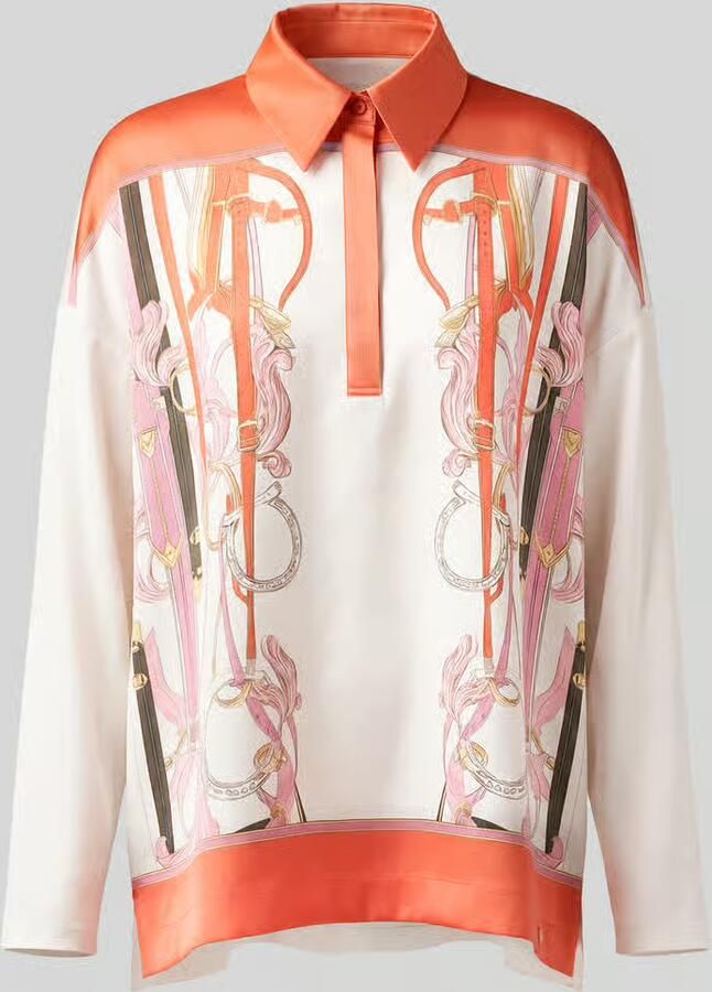Marc Cain relaxed fit overhemdblouse met zijde-aandeel
