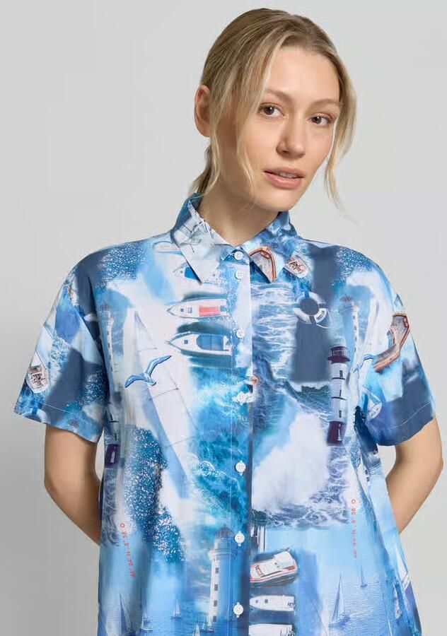 Marc Cain relaxed fit overhemdjurk met all-over fotoprint