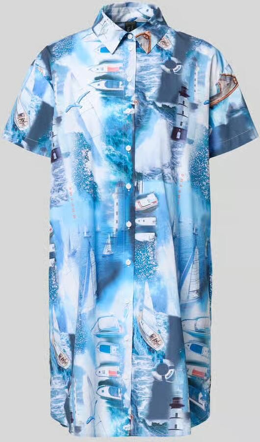 Marc Cain relaxed fit overhemdjurk met all-over fotoprint - Foto 2