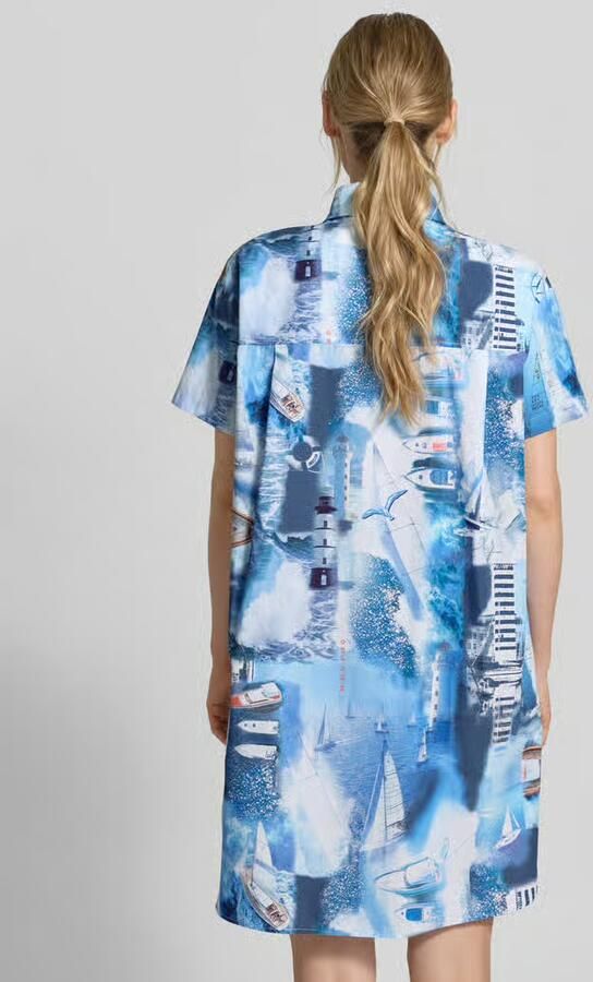 Marc Cain relaxed fit overhemdjurk met all-over fotoprint - Foto 3