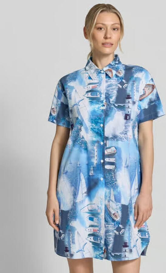 Marc Cain relaxed fit overhemdjurk met all-over fotoprint - Foto 2