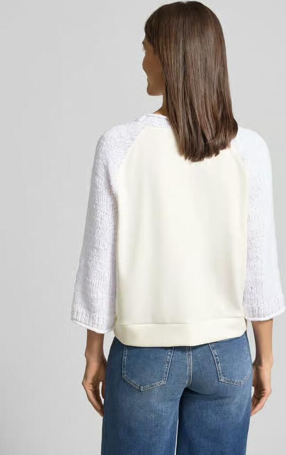Marc Cain Relaxed fit pullover met tricot garnering