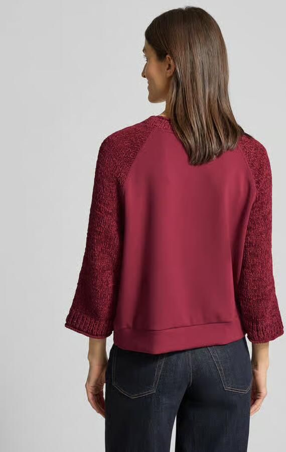 Marc Cain Relaxed fit pullover met tricot garnering