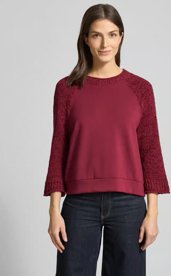 Marc Cain Relaxed fit pullover met tricot garnering - Foto 3