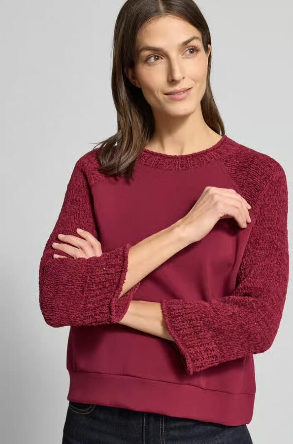 Marc Cain Relaxed fit pullover met tricot - Foto 2