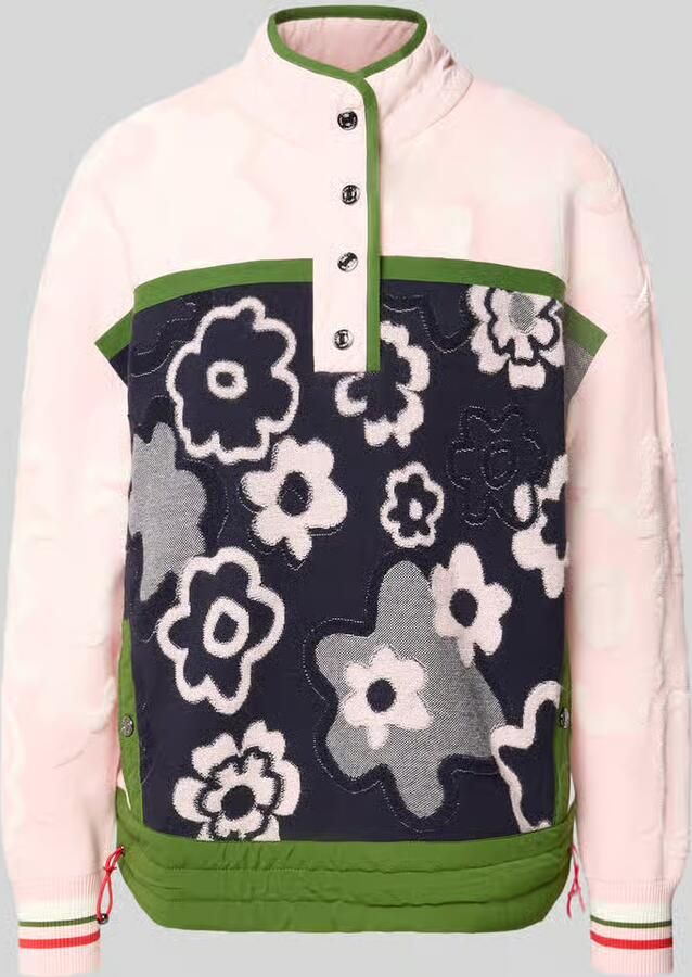 Marc Cain relaxed fit pullover van viscosemix met schipperskraag