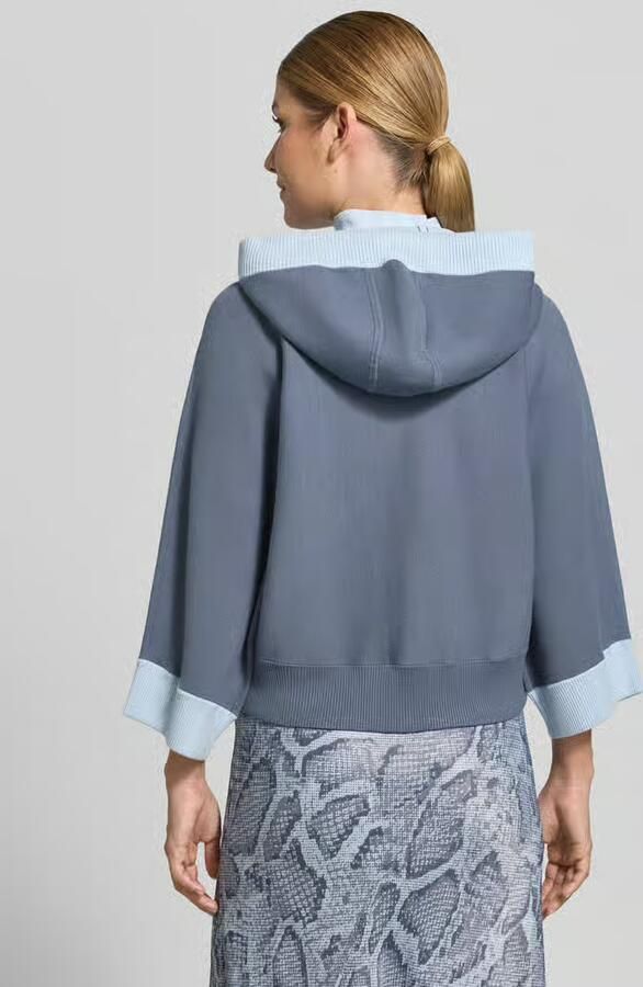Marc Cain relaxed fit sweatjack van viscosemix met logodetail