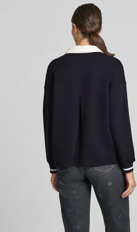 Marc Cain Sweatshirt met polokraag en motiefprint - Foto 3